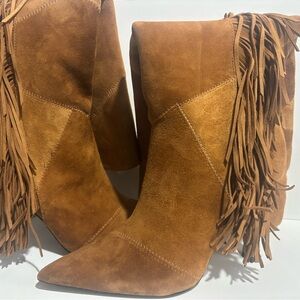 Sam Edelman Brown Suede Fringe Boots
